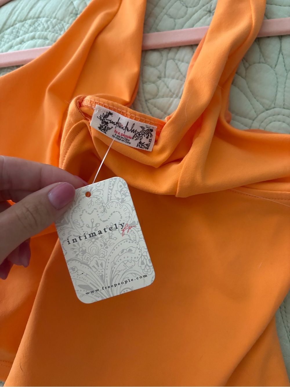 Free People Orange Halter Crop Top - Picture 2 of 7